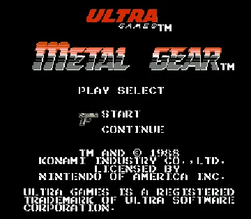 Metal Gear (USA) screen shot title